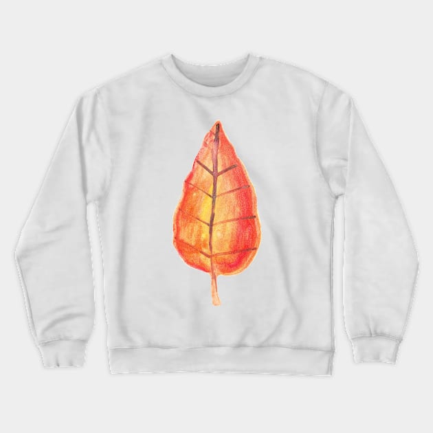 Orange Yellow Watercolor Leaf Crewneck Sweatshirt by saradaboru